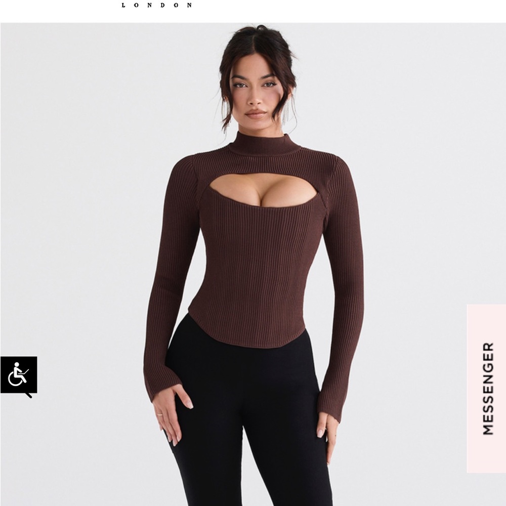 #houseofcb beautiful rich brown corseted sweater. Never been worn